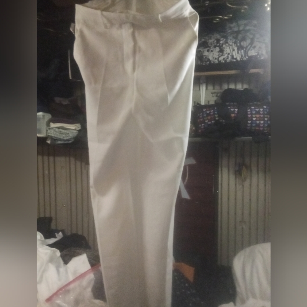 NWT Women's 'Trevor' Babaton Size 12 White Dress Pants Straight Leg Formal